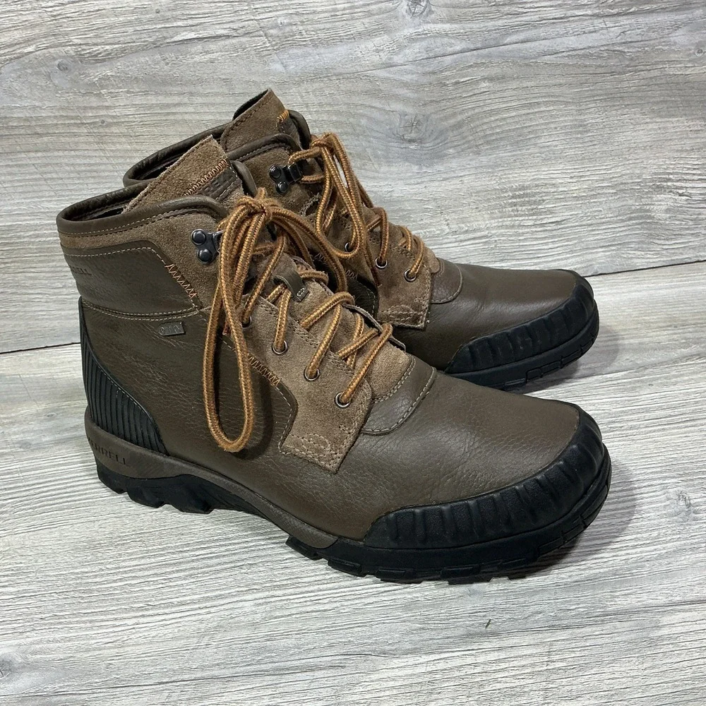 Merrell Men's Boots Canteen Brown J42043 Lace Up Outdoor Select Dry WP Size 12